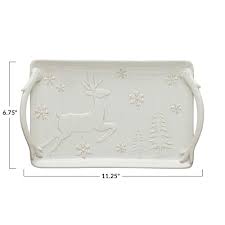 Stoneware Tray w/Deer