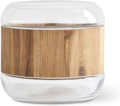 Glass vase/bowl with wood ring