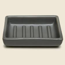 Ceramic soap dish, matte grey