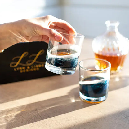 Resin Coated Lowball Glasses S/2