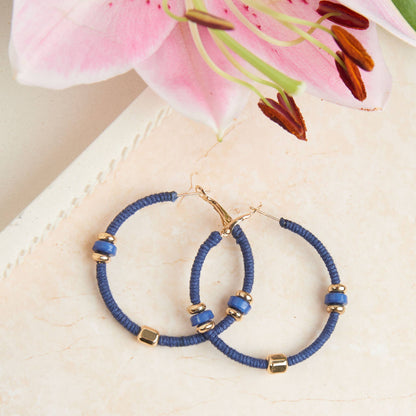 Zephyr Corded Gold Hoop Earrings: Marlin