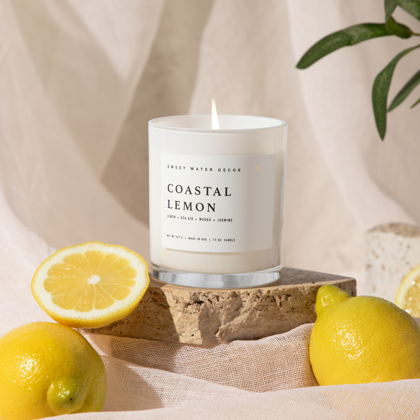 Coastal Lemon 11 oz Soy Candle - Home Decor & Gifts