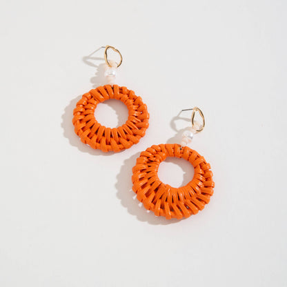 Harper Drop Earrings Beach Jewelry: Teal / Circle