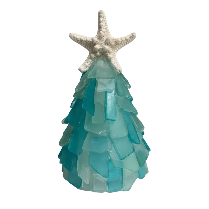 Seaglass Trees w/ Starfish + lights