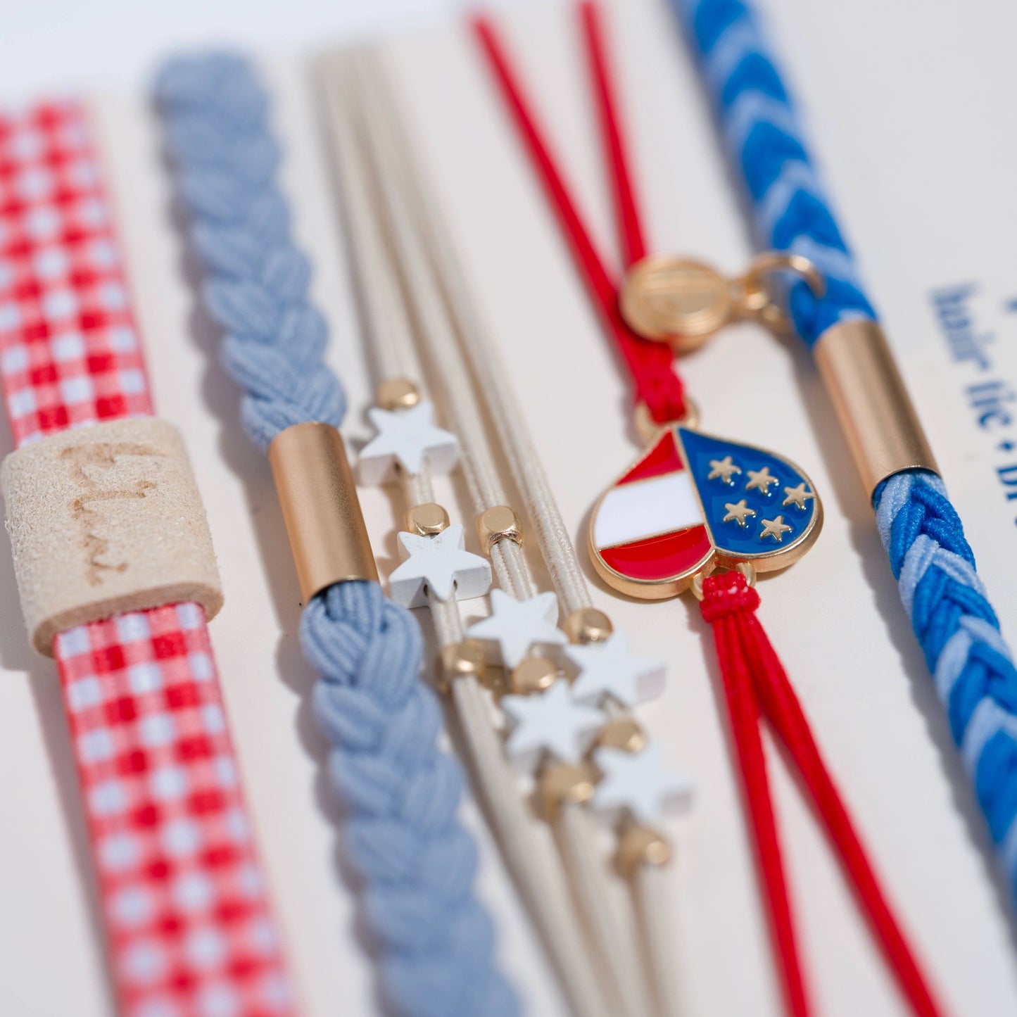 Red, White, Blue Hair Tie/Bracelets