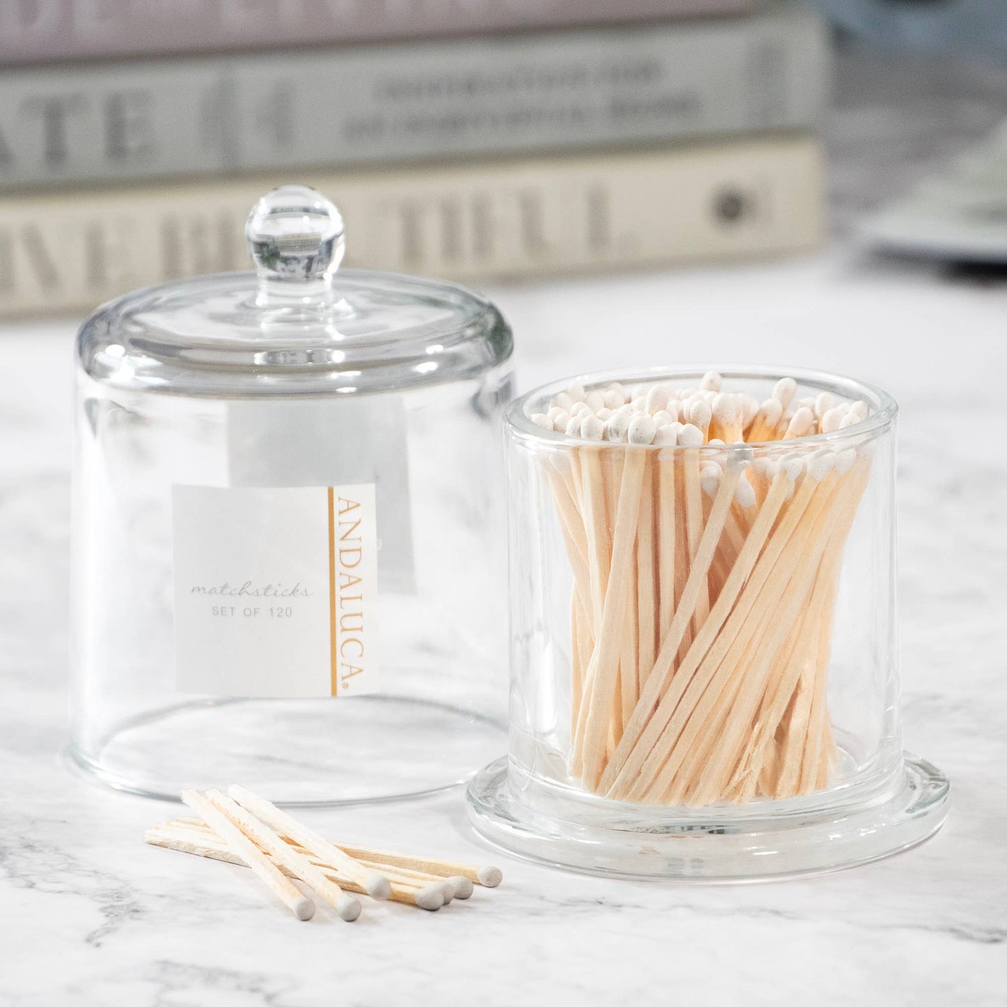 White Matches in Glass Jar