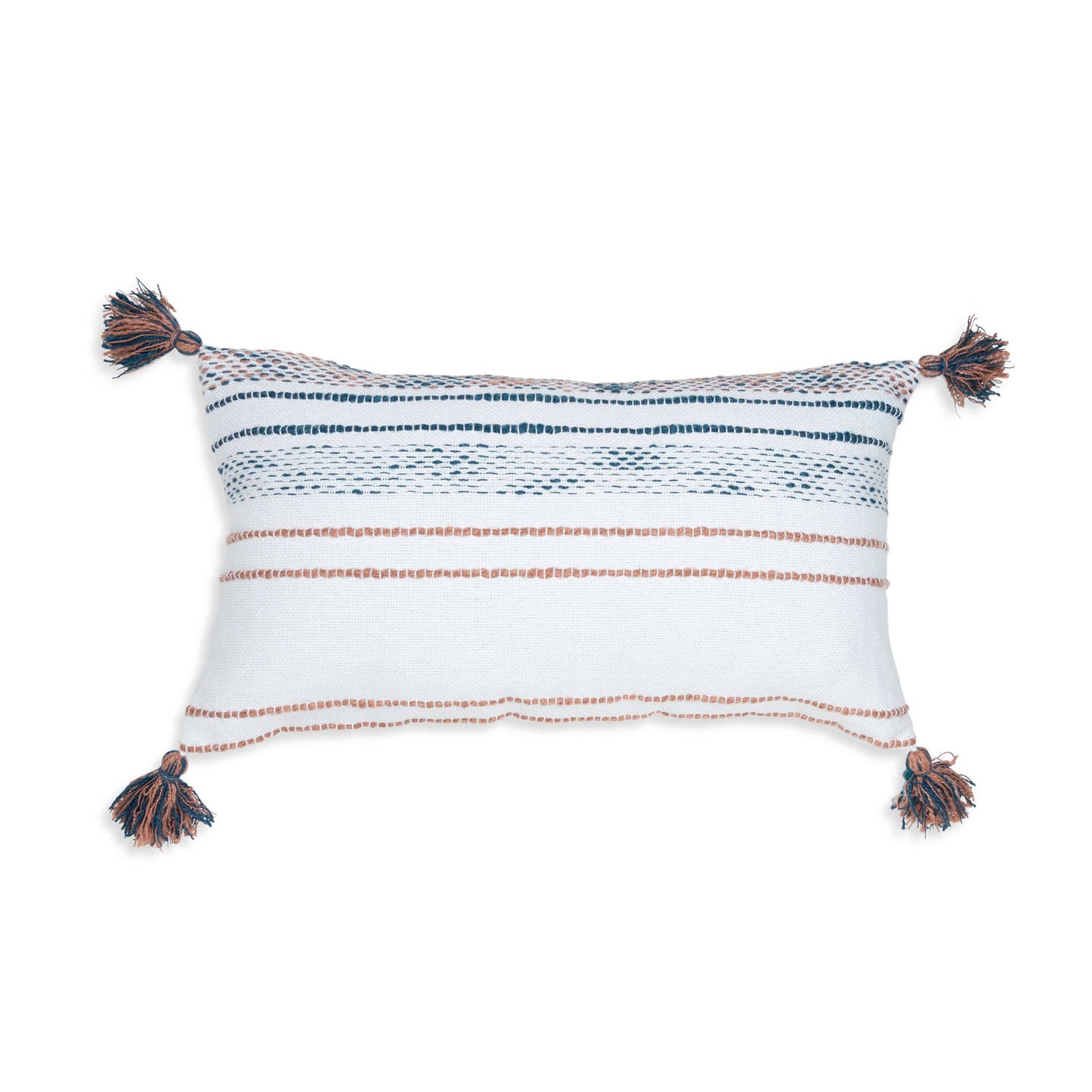Striped Indoor/Outdoor Pillow: Tidal Teal