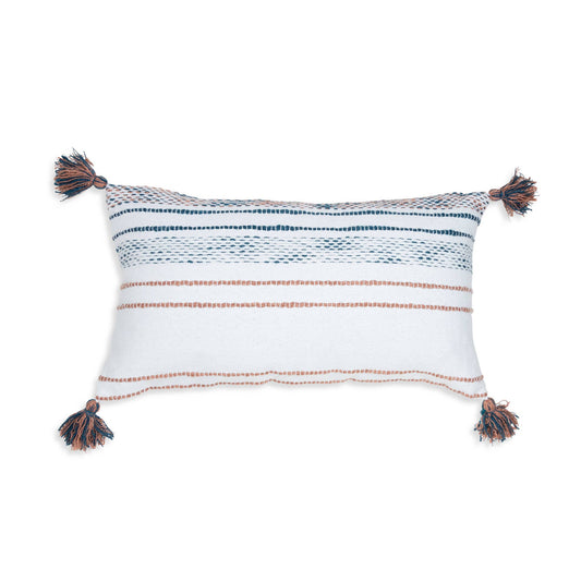 Striped Indoor/Outdoor Pillow: Tidal Teal