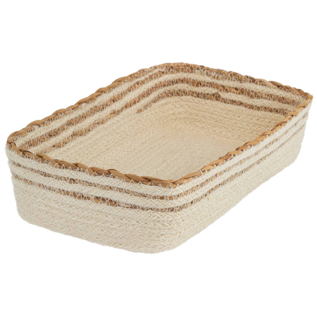 Cream Jute Guest Towel Napkin Caddy