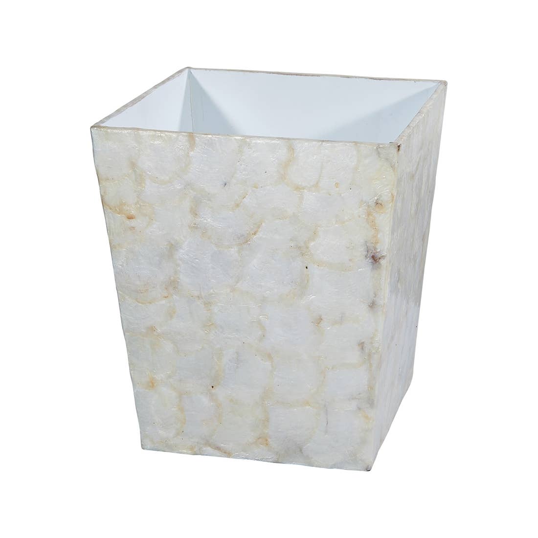 Ivory Capiz Shell Waste Basket
