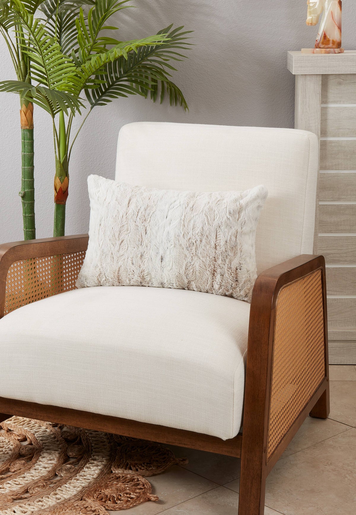 Faux Fur Pillow: Natural
