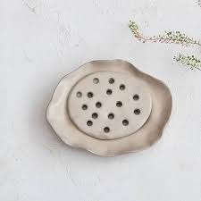 Stoneware Soap Dish - Beige
