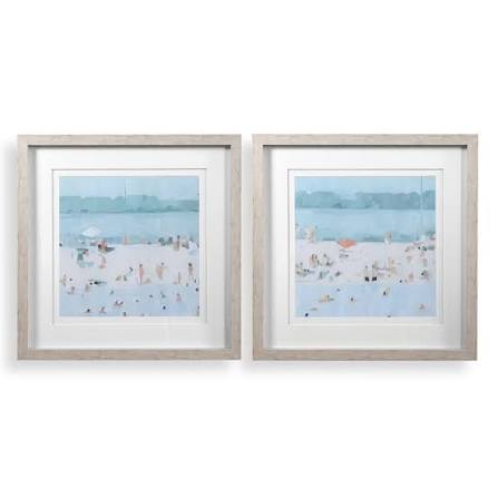 Sea Glass Sandbar Framed Prints, S/2