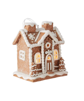Lighted Gingerbread House Ornaments