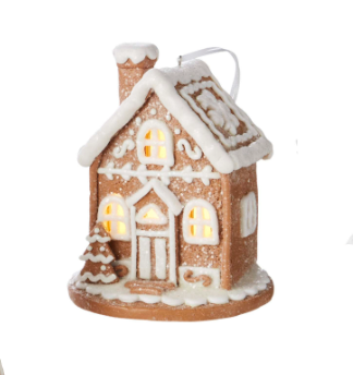 Lighted Gingerbread House Ornaments