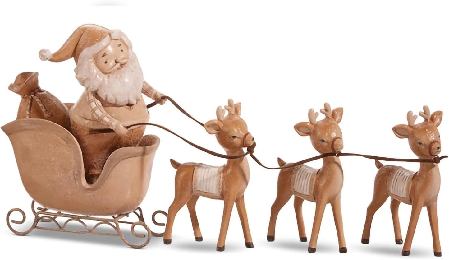 Whimsical Santa and Reindeer