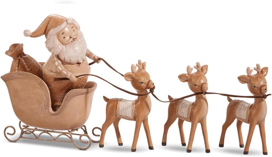 Whimsical Santa and Reindeer