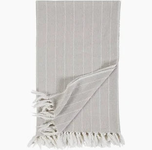 Throw-Oat W/thin stripe,fringe