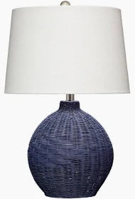 Indigo Rattan Table Lamp