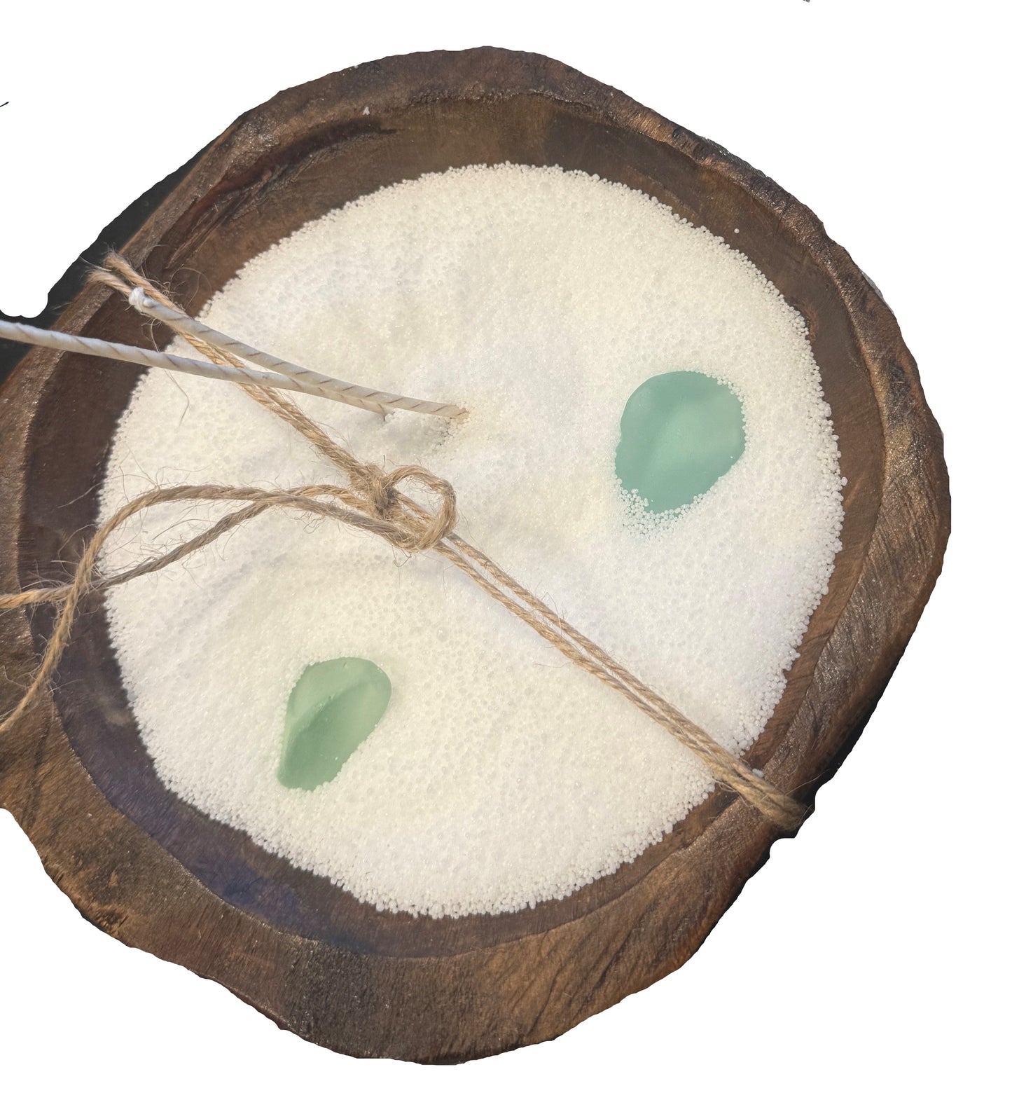 Sand Wax Candle w/Sea Glass
