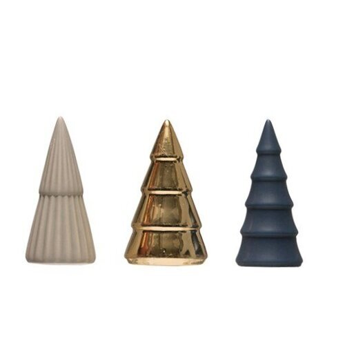 Porcelain Trees Blue, Grey and Gold