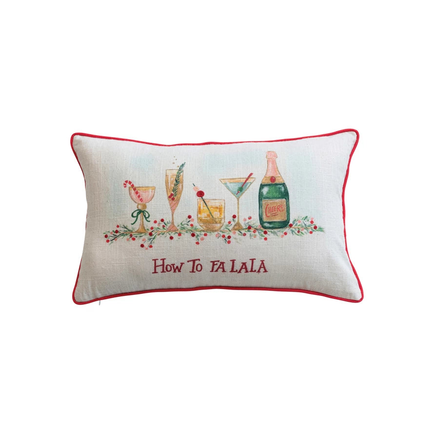 "How to FA LA LA" Holiday Pillow
