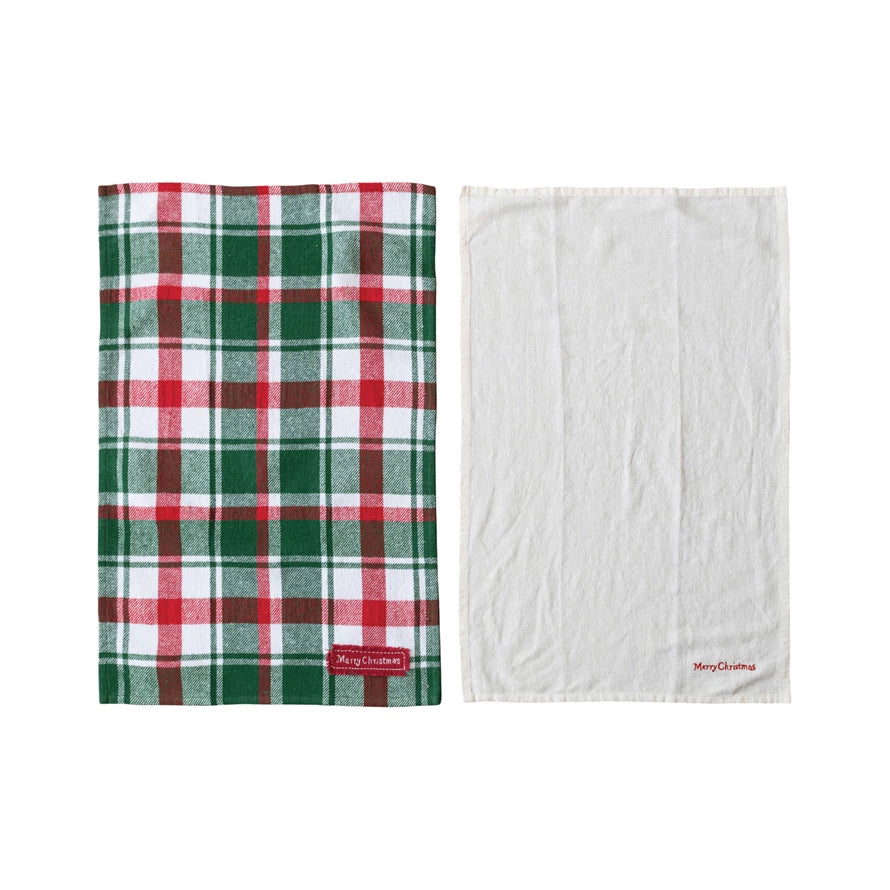 Brushed Cotton Flannel & Linen Tea Towels, 2 Styles