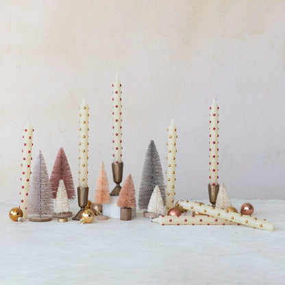 Taper Candles with 3D Dots in Box - Set of 2