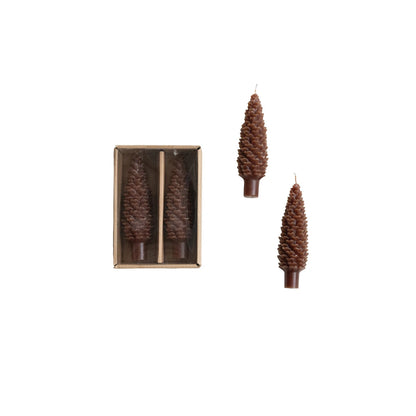 Pinecone Candles, Set/ 2