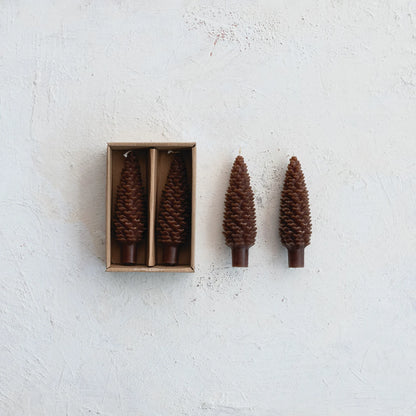 Pinecone Candles, Set/ 2