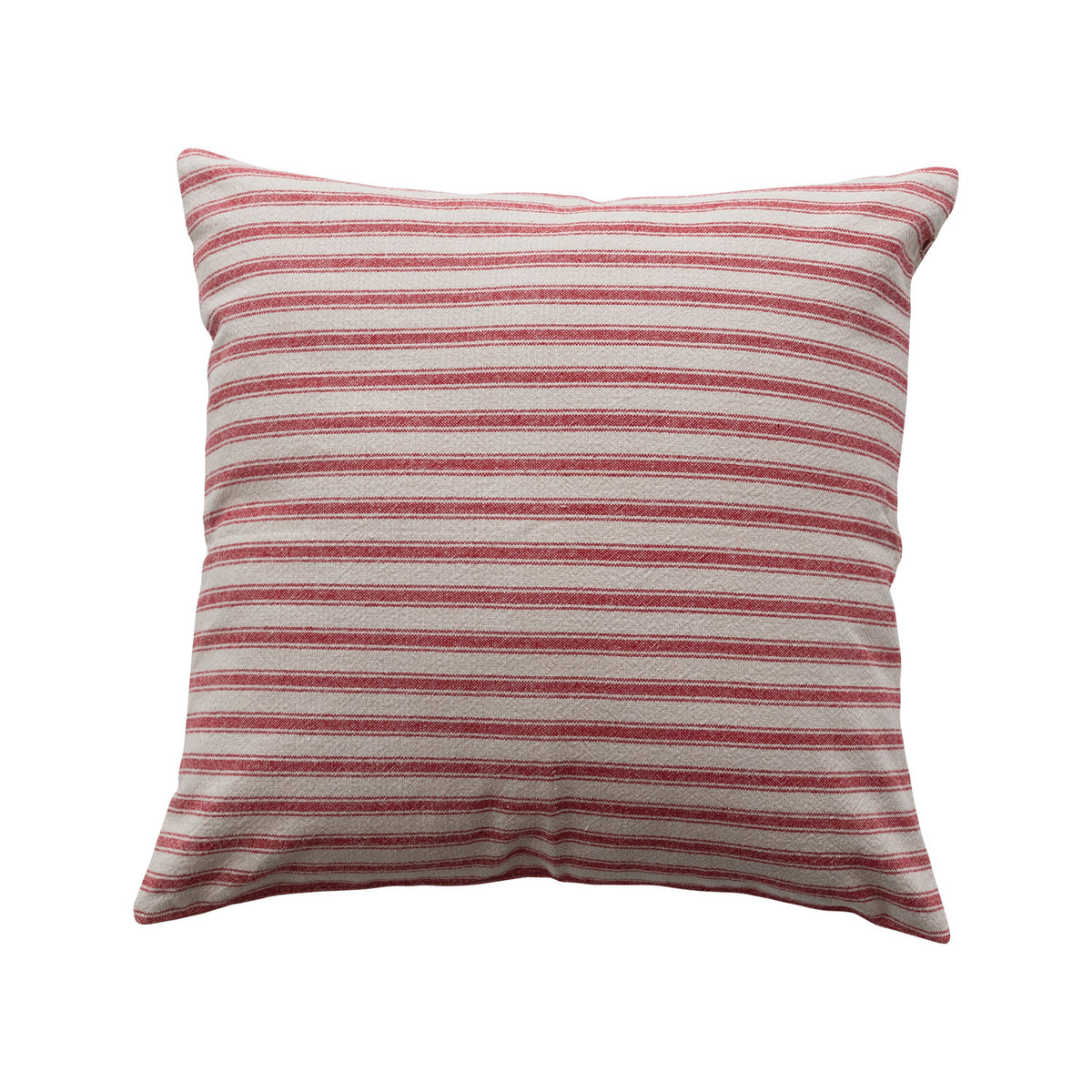 Red & Natural Striped Pillow