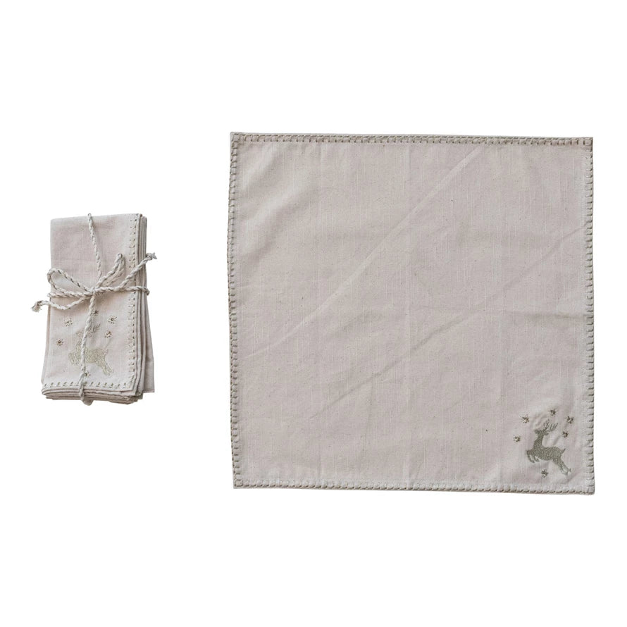 Reindeer Cotton napkin set of 4