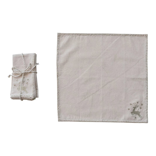 Reindeer Cotton napkin set of 4