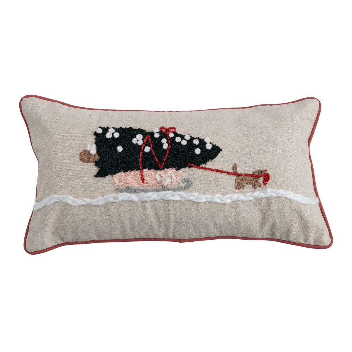 Pillow - Dog Pulling Sleigh