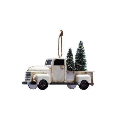 Truck Ornament with Trees & LED Light