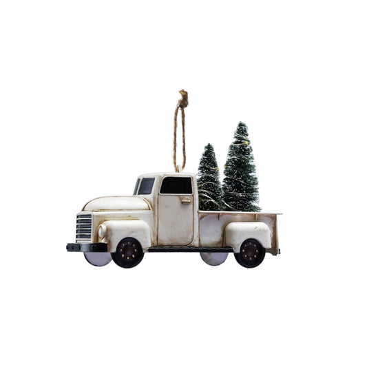 Truck Ornament with Trees & LED Light