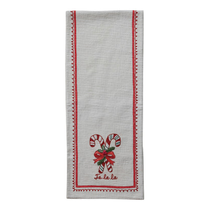 Table Runner w/ Embroidered Candy Canes