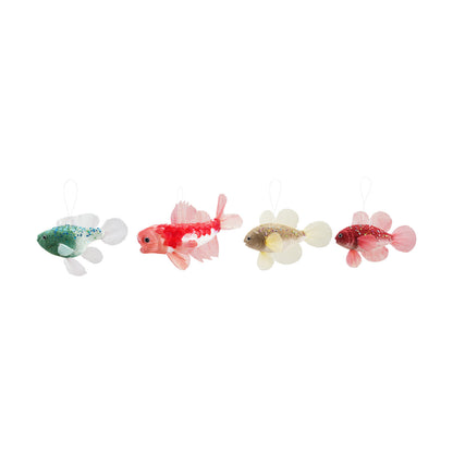 Fish Ornament w/ Glitter, Sequins, Beads, 4 Styles