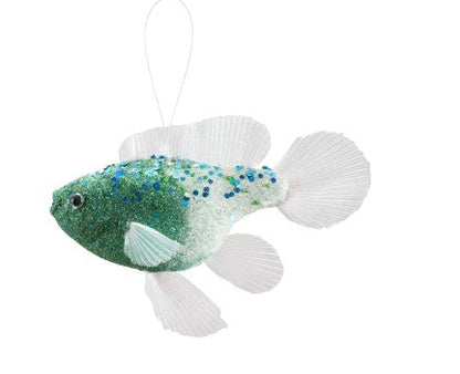Fish Ornament w/ Glitter, Sequins, Beads, 4 Styles