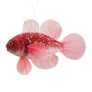 Fish Ornament w/ Glitter, Sequins, Beads, 4 Styles