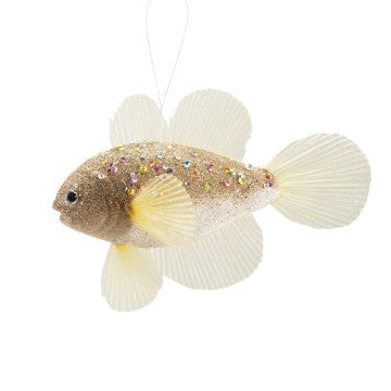 Fish Ornament w/ Glitter, Sequins, Beads, 4 Styles