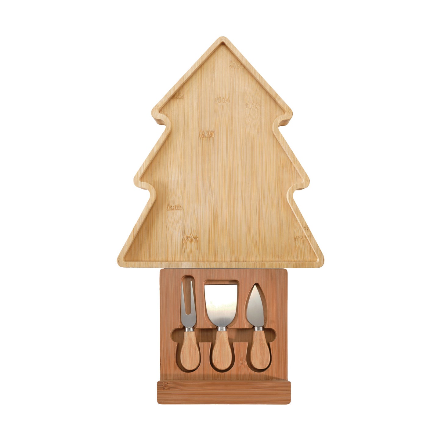 Tree Serving Board w/ Cheese Knives, Set