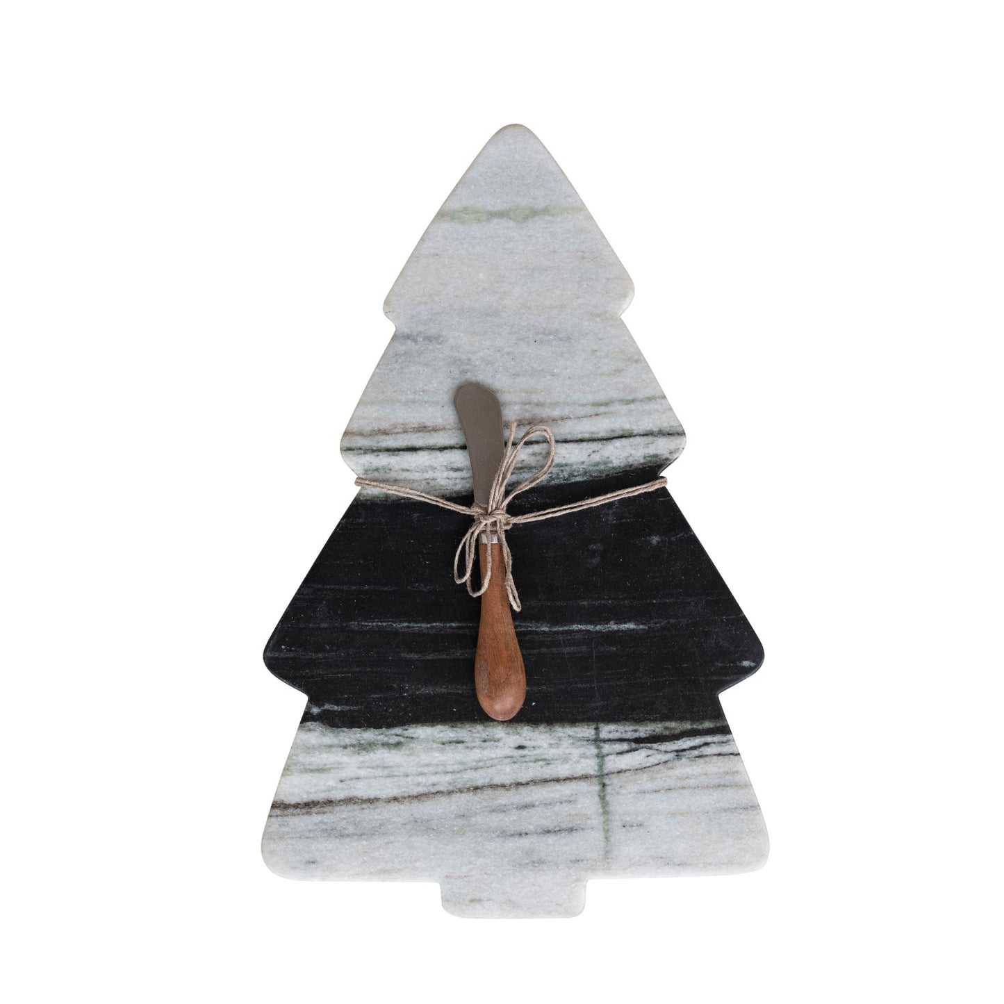 Marble Tree Board Black melange w/Knife