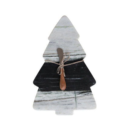 Marble Tree Board Black melange w/Knife