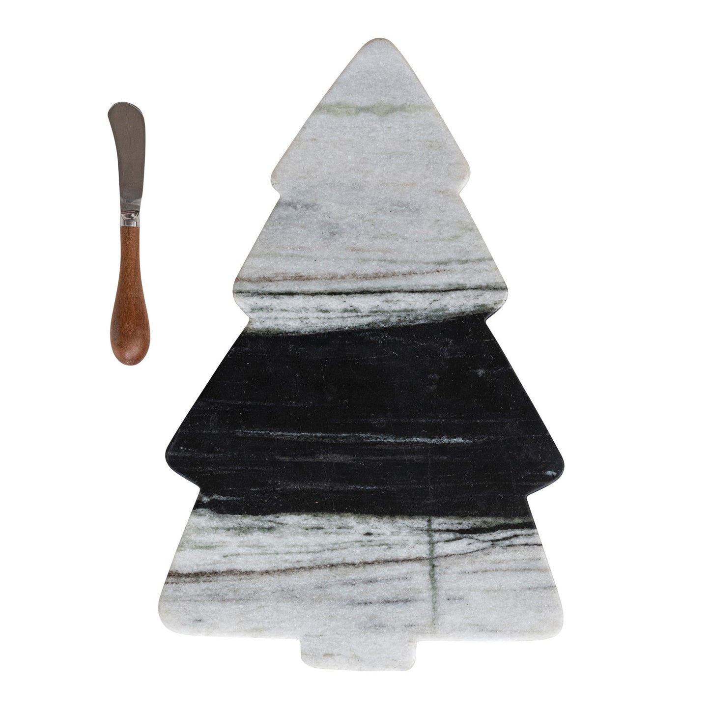 Marble Tree Board Black melange w/Knife