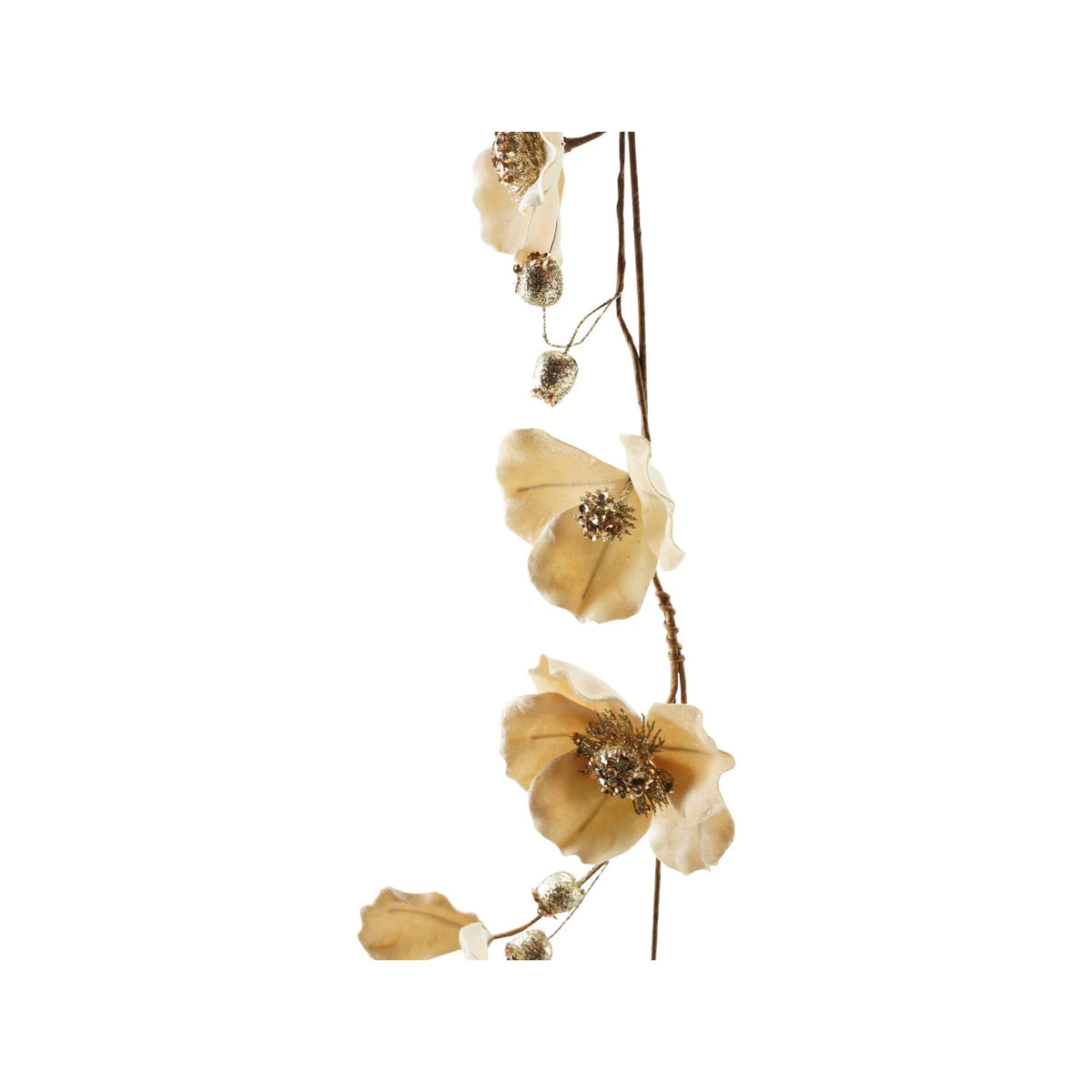 Magnolia Flower Garland with Glitter & Jewels