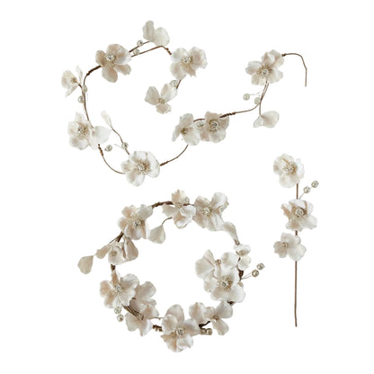 Magnolia Flower Garland with Glitter & Jewels
