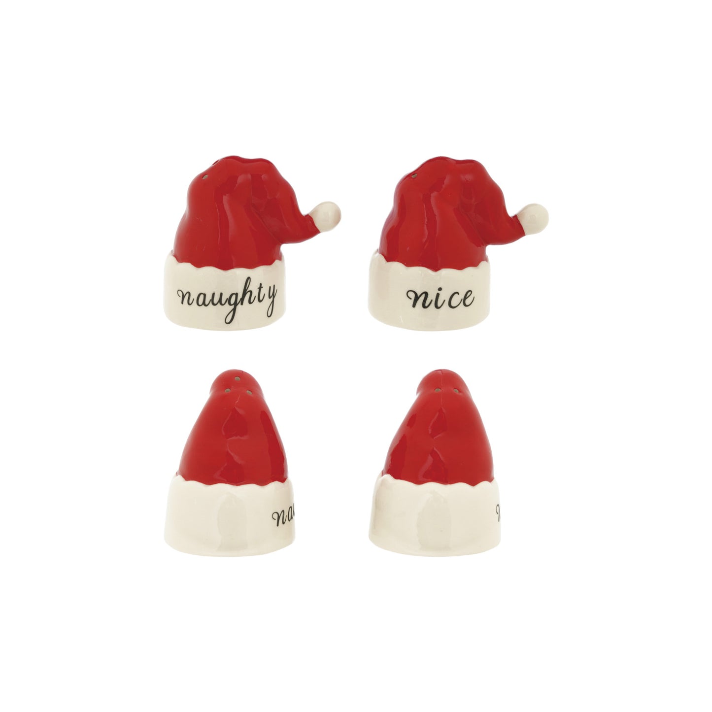 Santa Hat Salt & Pepper Shakers, Set/ 2