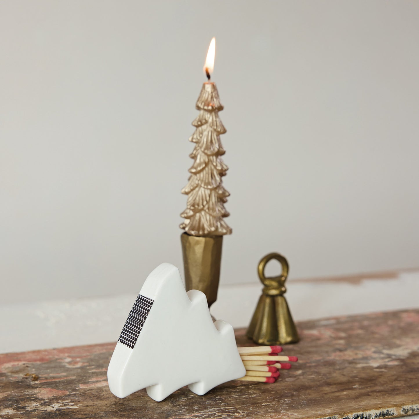 Tree Shaped Match Holder w/ Striker